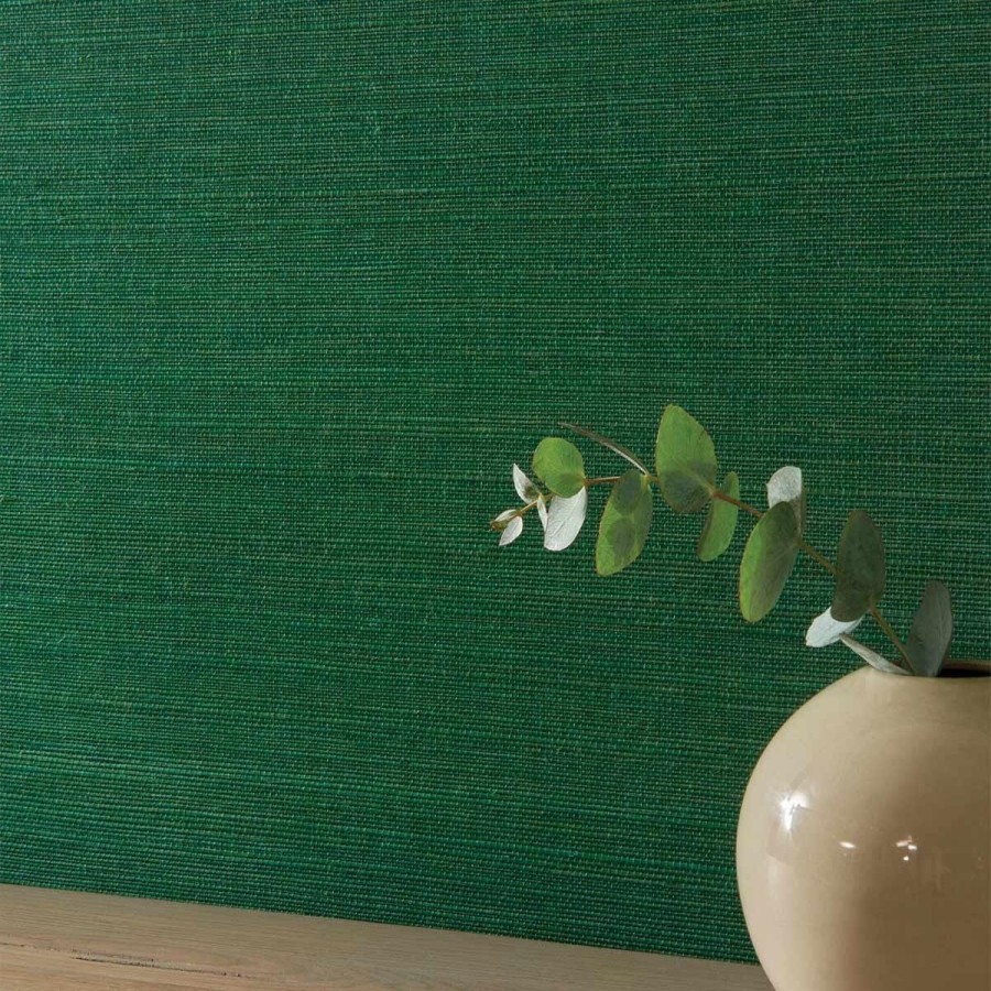 Semi-Plain Wallpapers Etoffe | Kanoko Grasscloth Wall Covering - Osborne And Little