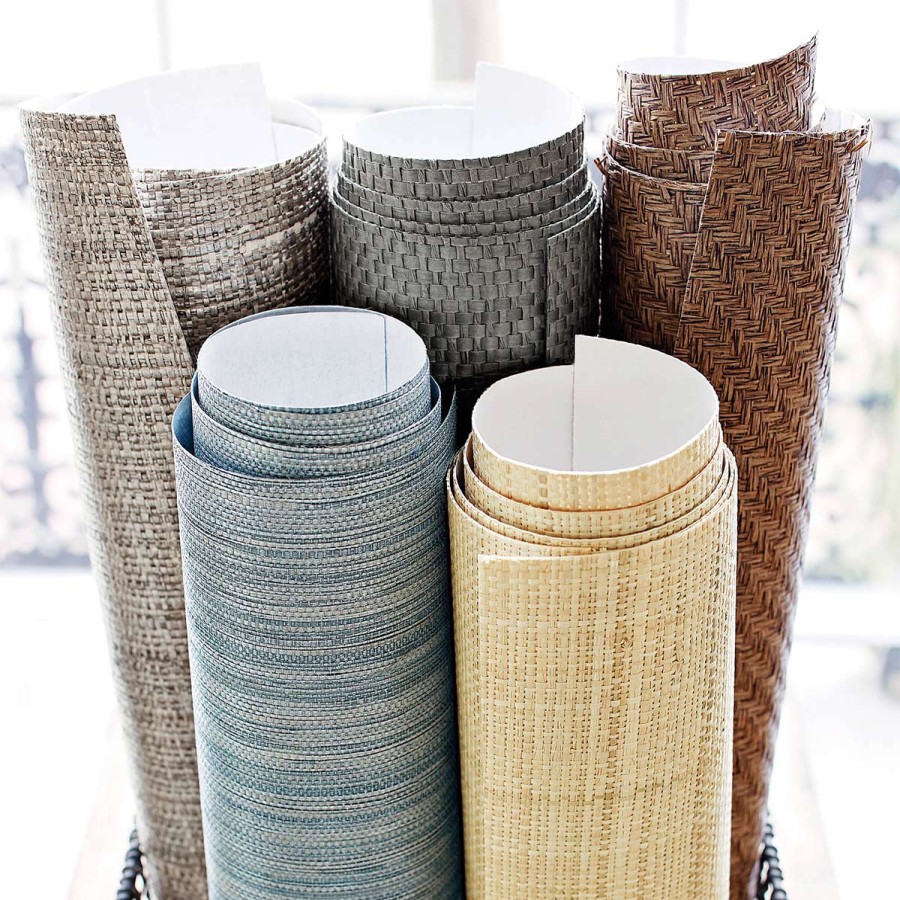 Semi-Plain Wallpapers Etoffe | Carolina Raffia Straw - Thibaut