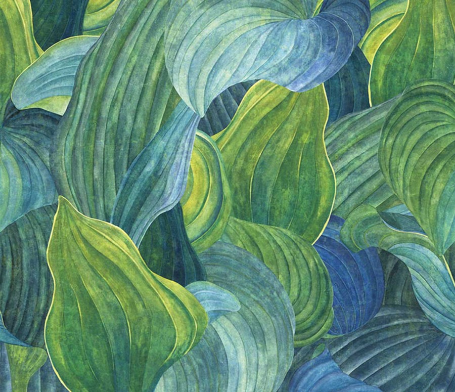 Floral Wallpapers Etoffe | Hosta Panel - Masureel