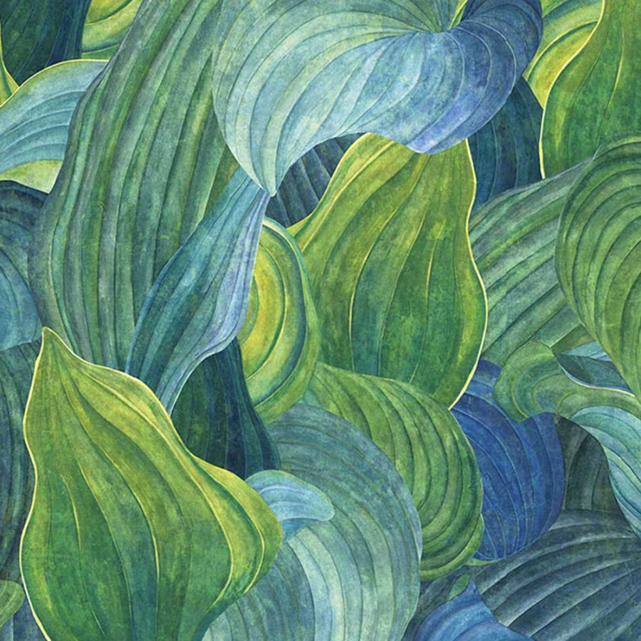 Floral Wallpapers Etoffe | Hosta Panel - Masureel