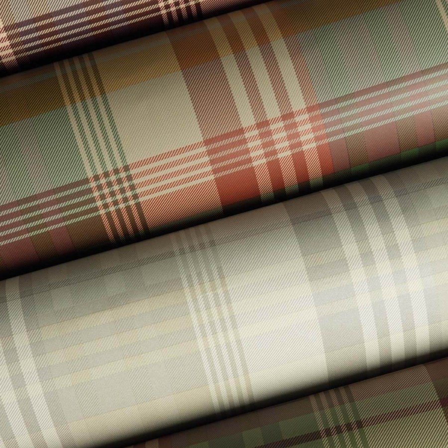 Checked Wallpapers Etoffe | Mulberry Ancient Tartan Wallpaper - Mulberry