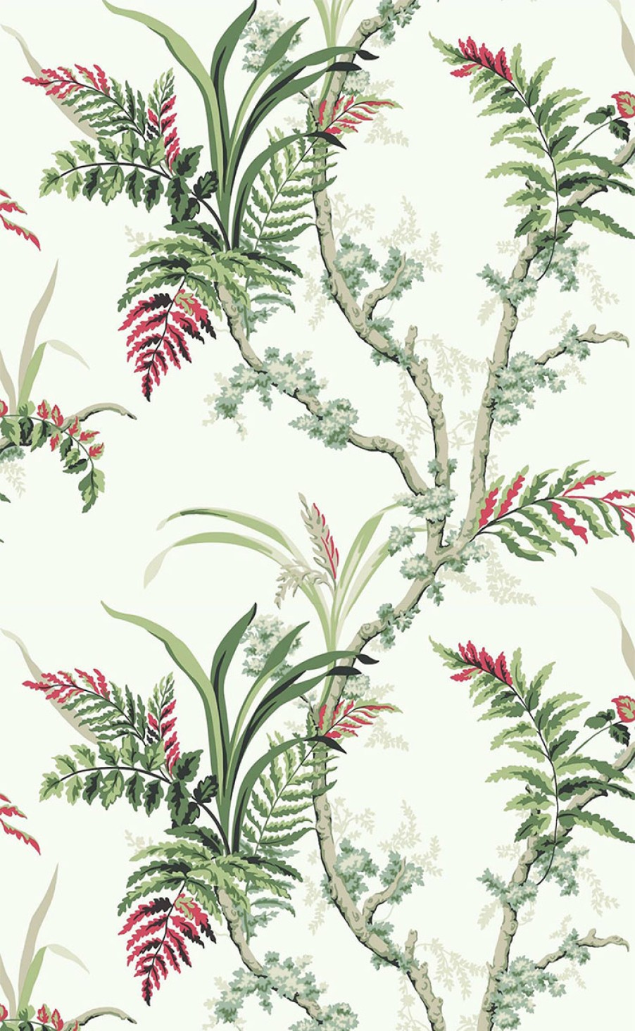 Floral Wallpapers Etoffe | Wild Ferns Wallpaper - Coordonne