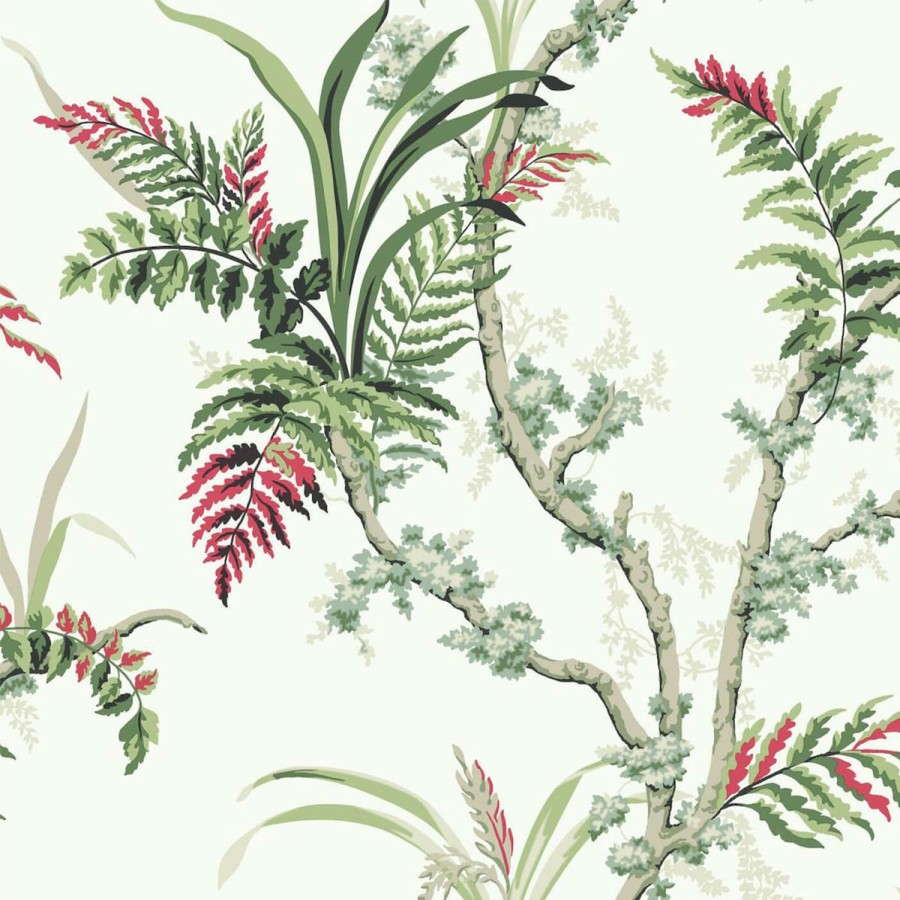 Floral Wallpapers Etoffe | Wild Ferns Wallpaper - Coordonne