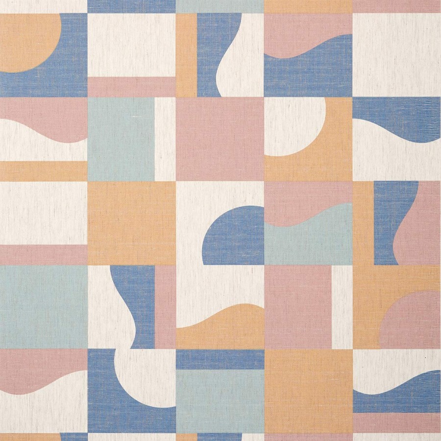 Checked Wallpapers Etoffe | Colored Blocks Wall Covering - Thibaut