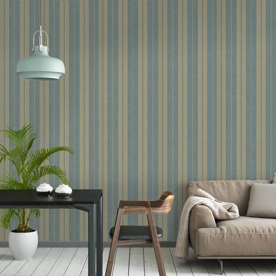 Striped Wallpapers Etoffe | Seaworthy Stripe Wallpaper - Ralph Lauren