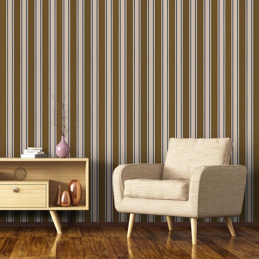 Striped Wallpapers Etoffe | Tirade Wallpaper - Meriguet-Carrere Paris