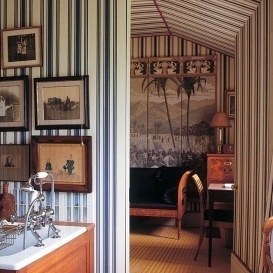 Striped Wallpapers Etoffe | Tented Stripe Wallpaper - Farrow And Ball