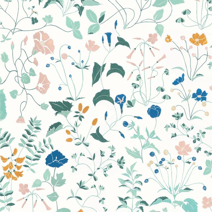 Floral Wallpapers Etoffe | Ambre Wallpaper - Claire De Quenetain