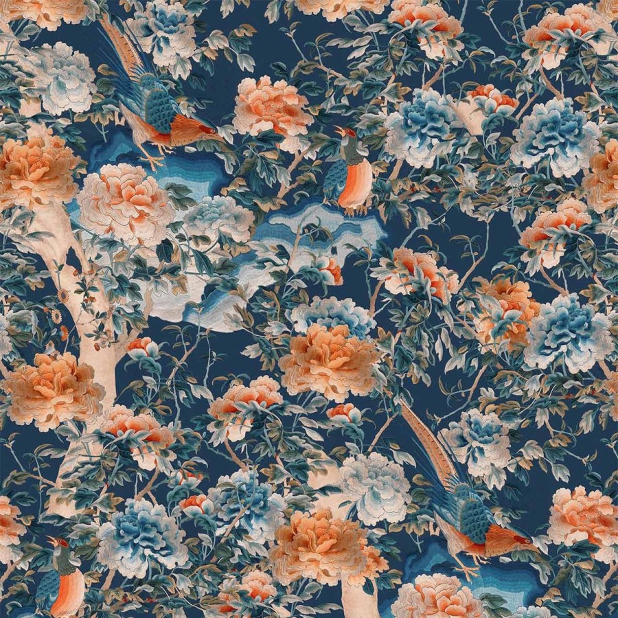 Floral Wallpapers Etoffe | A Manchurian Night Panel - Mindthegap