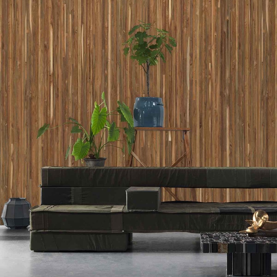 Striped Wallpapers Etoffe | Timber Strips I Wall Covering - Nlxl By Arte