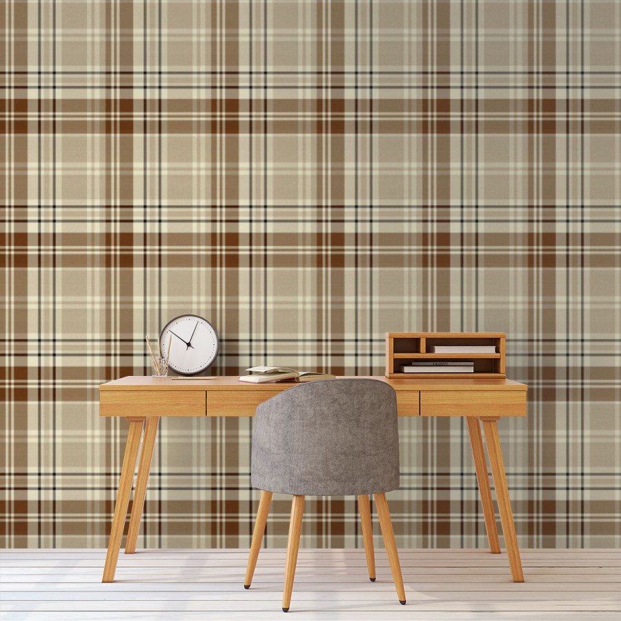 Checked Wallpapers Etoffe | Chesterfield Plaid Wallpaper - Mindthegap